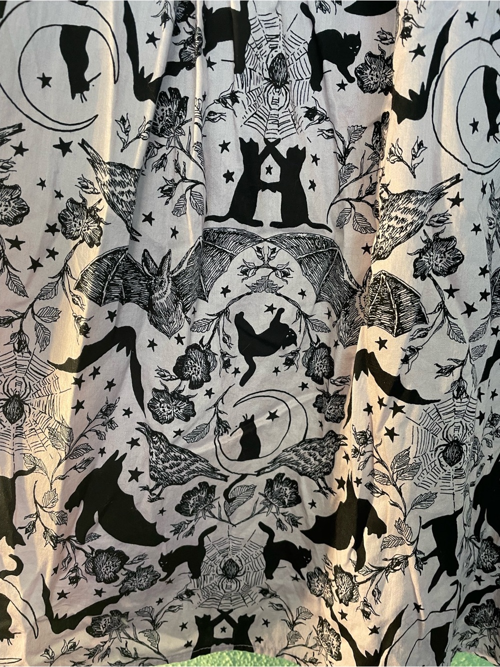 Modcloth Lavender Halloween Cat Print Skirt with Pockets - Picture 2 of 5
